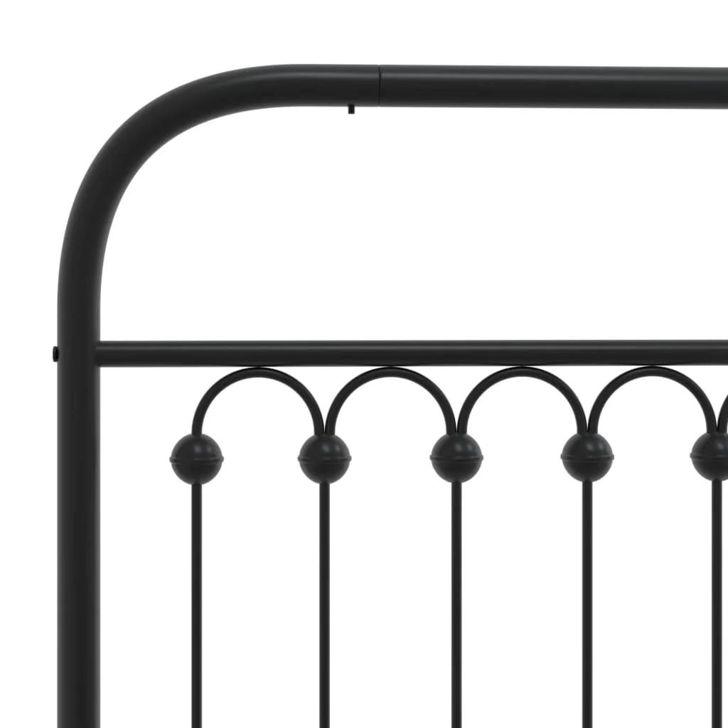 sengeramme med sengegavl og fodgærde 75x190 cm metal sort - Image 7