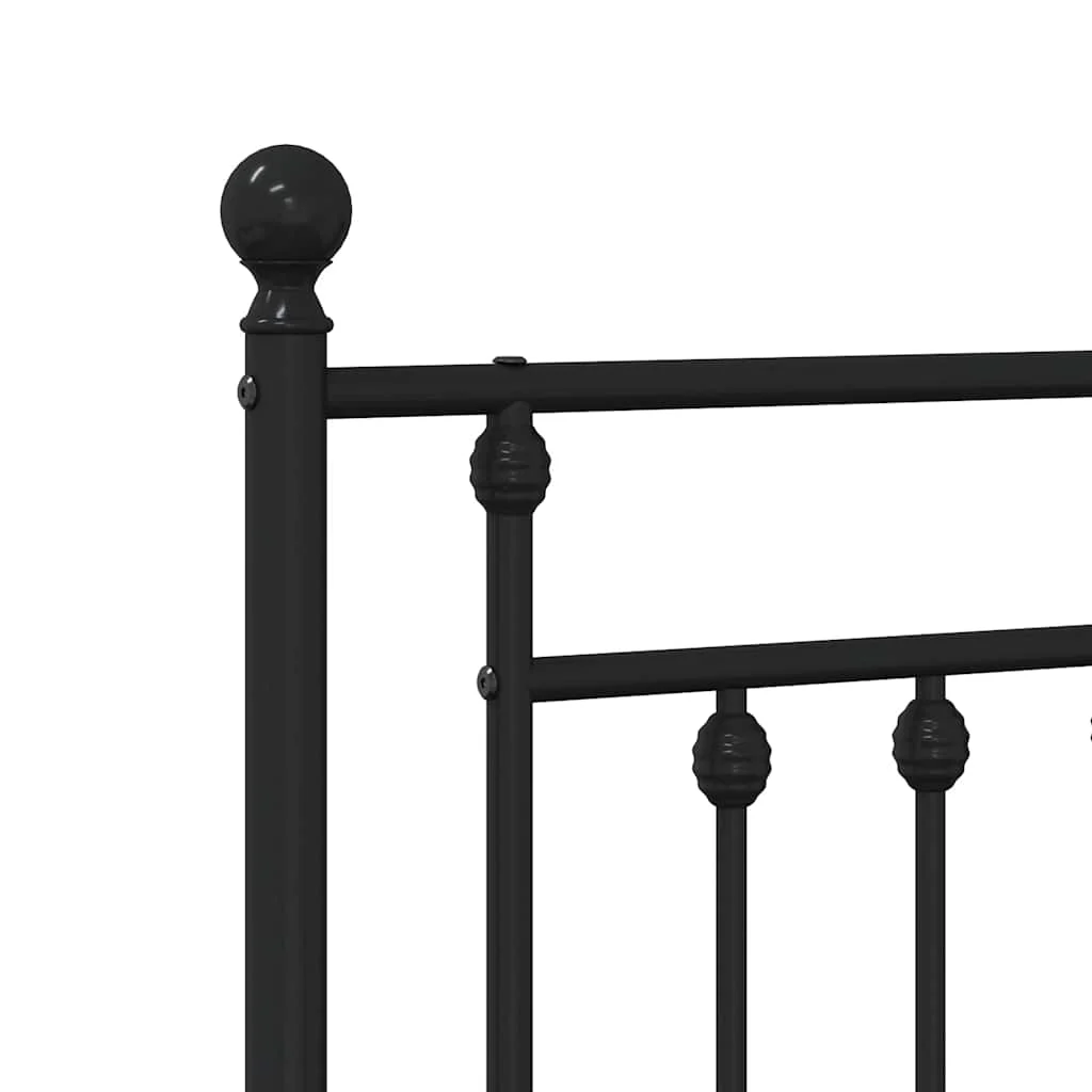 sengeramme med sengegavl og fodgærde 80x200 cm metal sort - Image 8