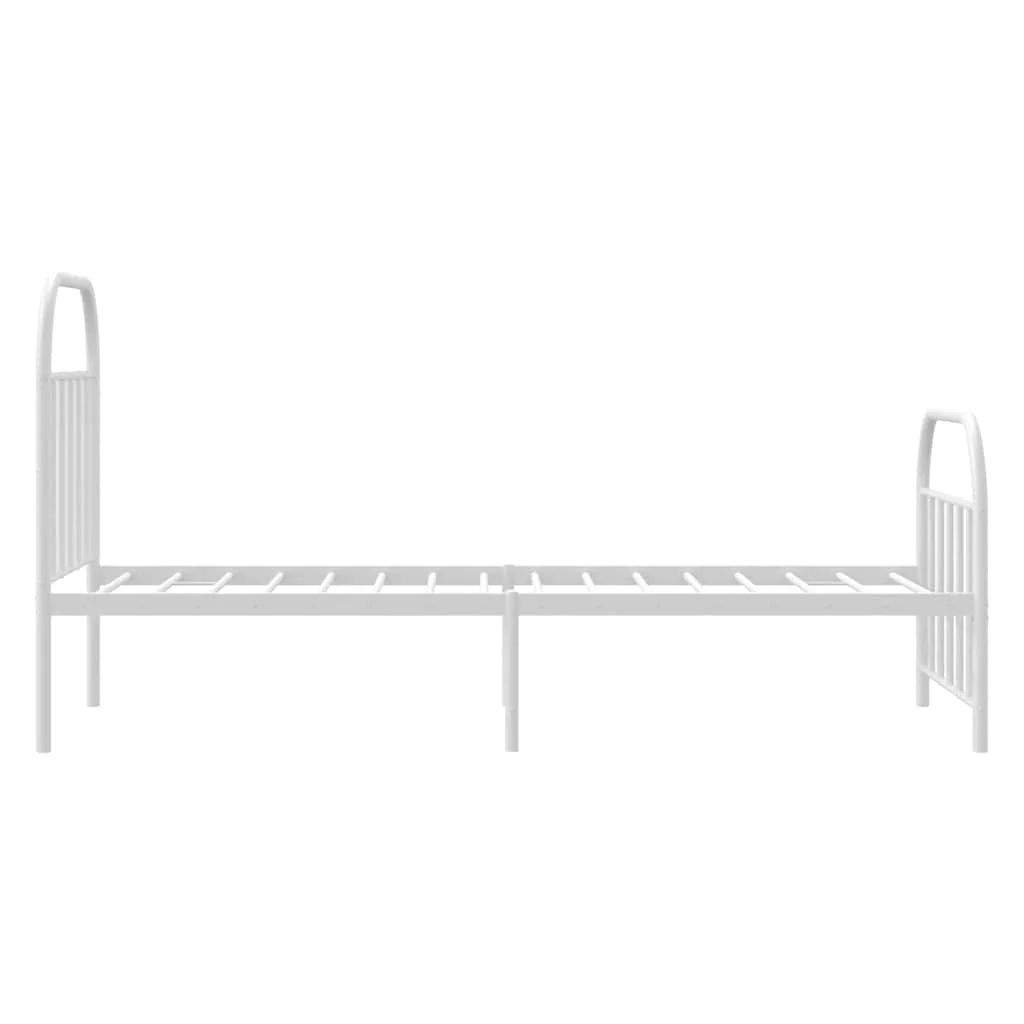 sengeramme med sengegavl og fodgærde 90x190 cm metal hvid - Image 7