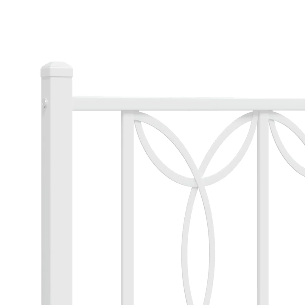 sengeramme med sengegavl og fodgærde 90x190 cm metal hvid - Image 7