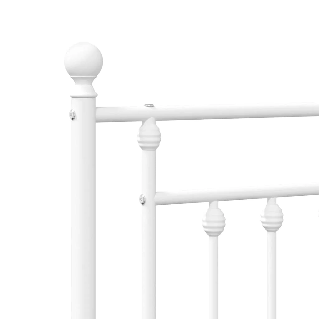 sengeramme med sengegavl og fodgærde 90x190 cm metal hvid - Image 8