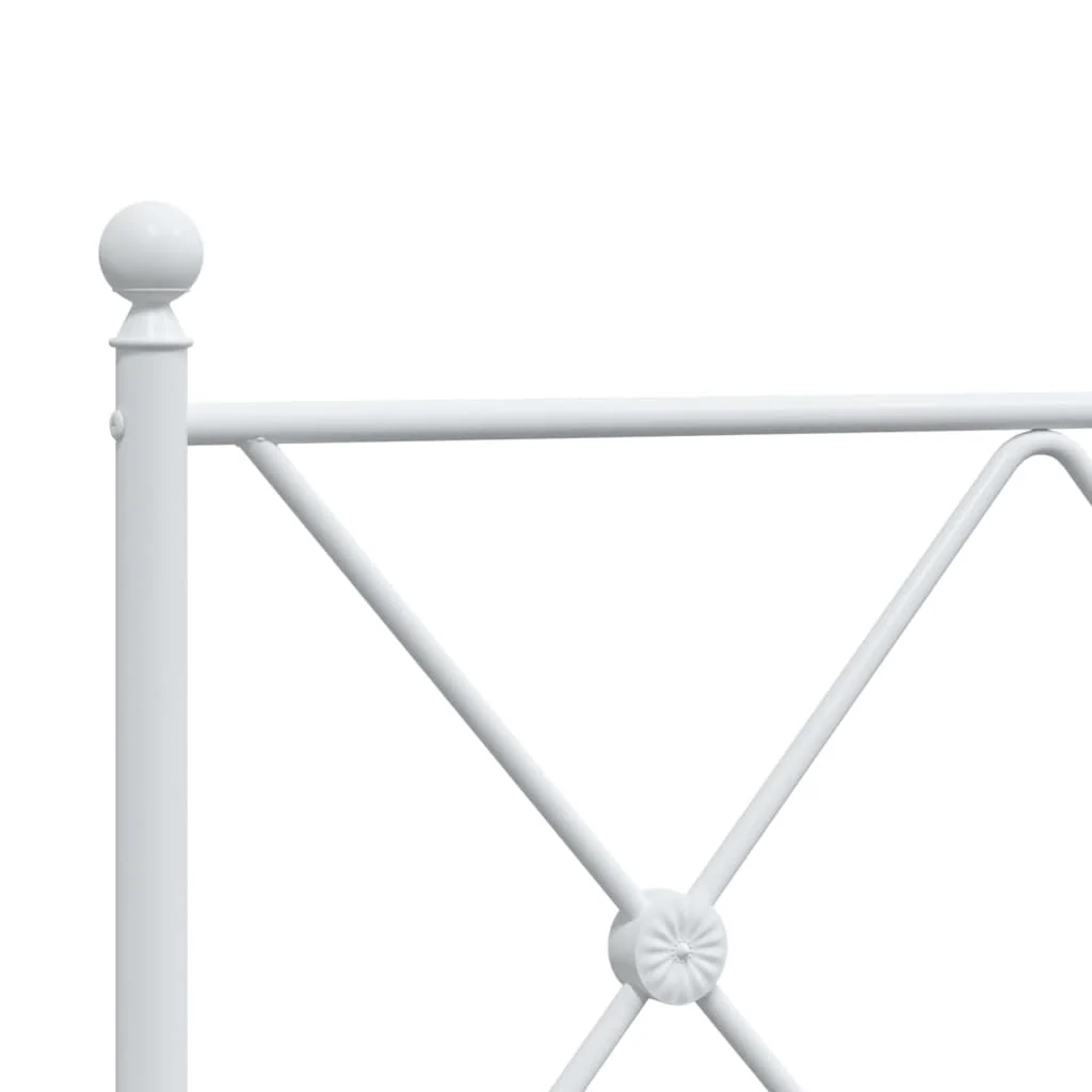 sengeramme med sengegavl og fodgærde 90x190 cm metal hvid - Image 7