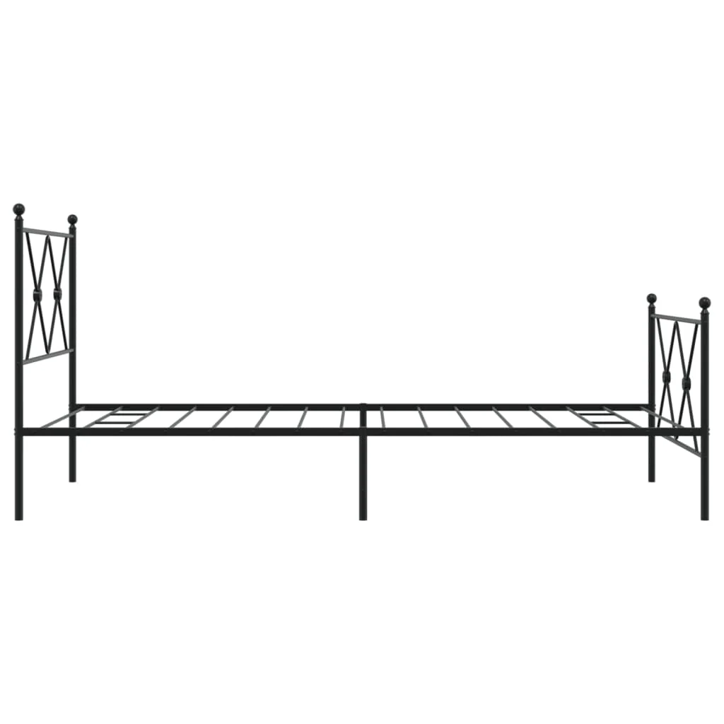 sengeramme med sengegavl og fodgærde 90x190 cm metal sort - Image 5