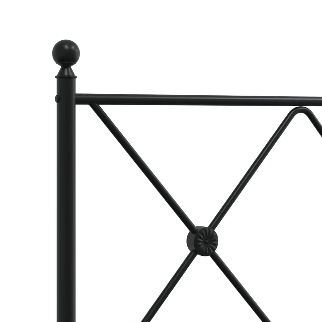sengeramme med sengegavl og fodgærde 90x190 cm metal sort - Image 7