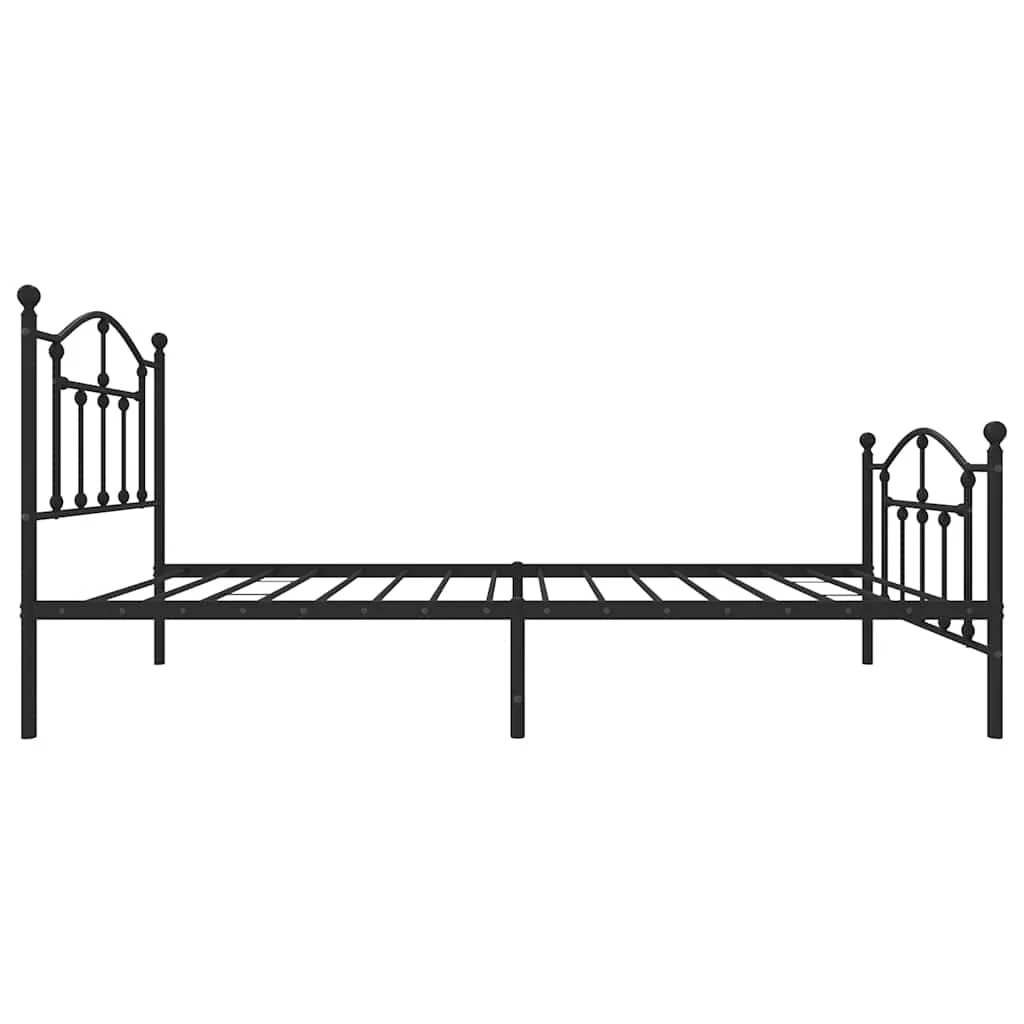 sengeramme med sengegavl og fodgærde 90x190 cm metal sort - Image 6
