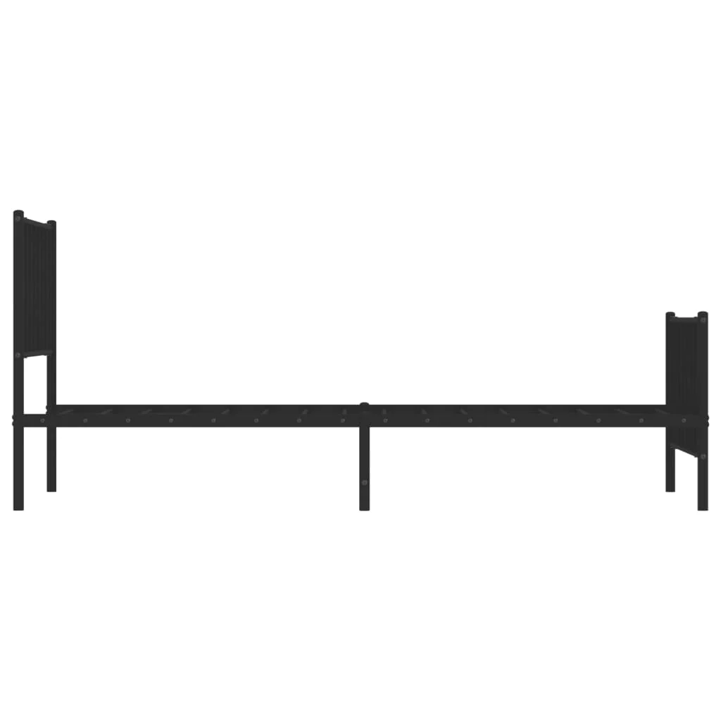 sengeramme med sengegavl og fodgærde 90x190 cm metal sort - Image 6