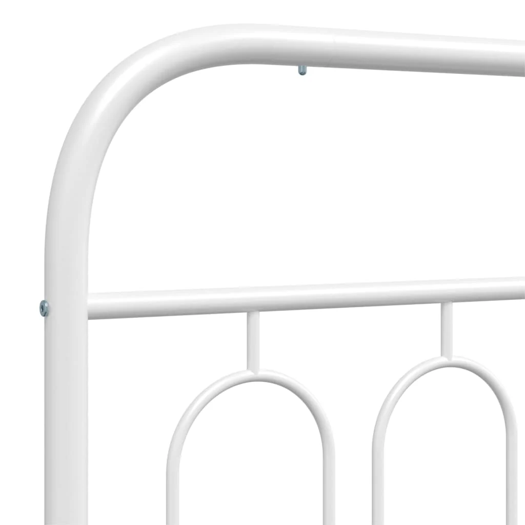 sengeramme med sengegavl og fodgærde 90x200 cm metal hvid - Image 7