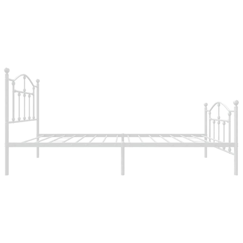 sengeramme med sengegavl og fodgærde 90x200 cm metal hvid - Image 6