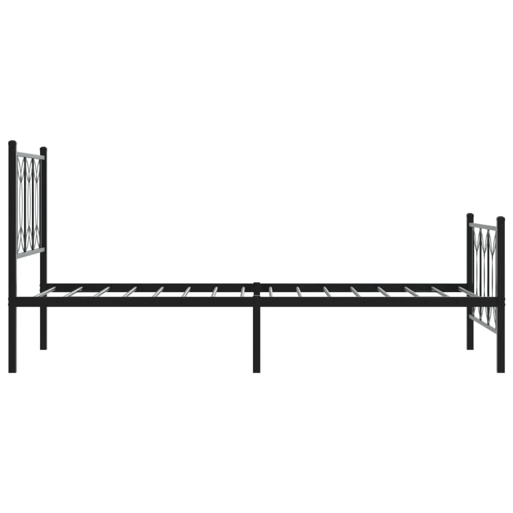 sengeramme med sengegavl og fodgærde 90x200 cm metal sort - Image 5