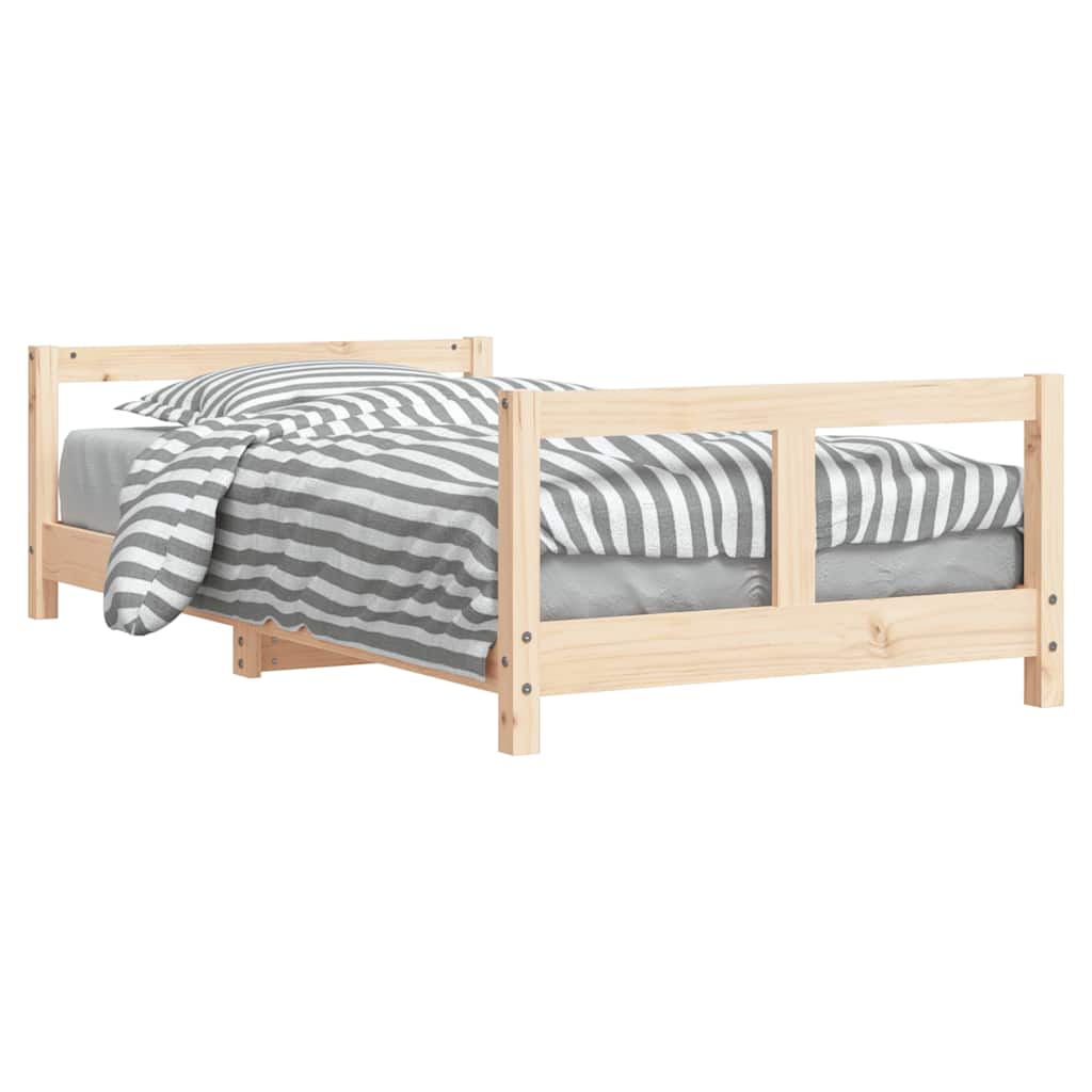 sengeramme til juniorseng 80x160 cm massivt fyrretræ - Image 2