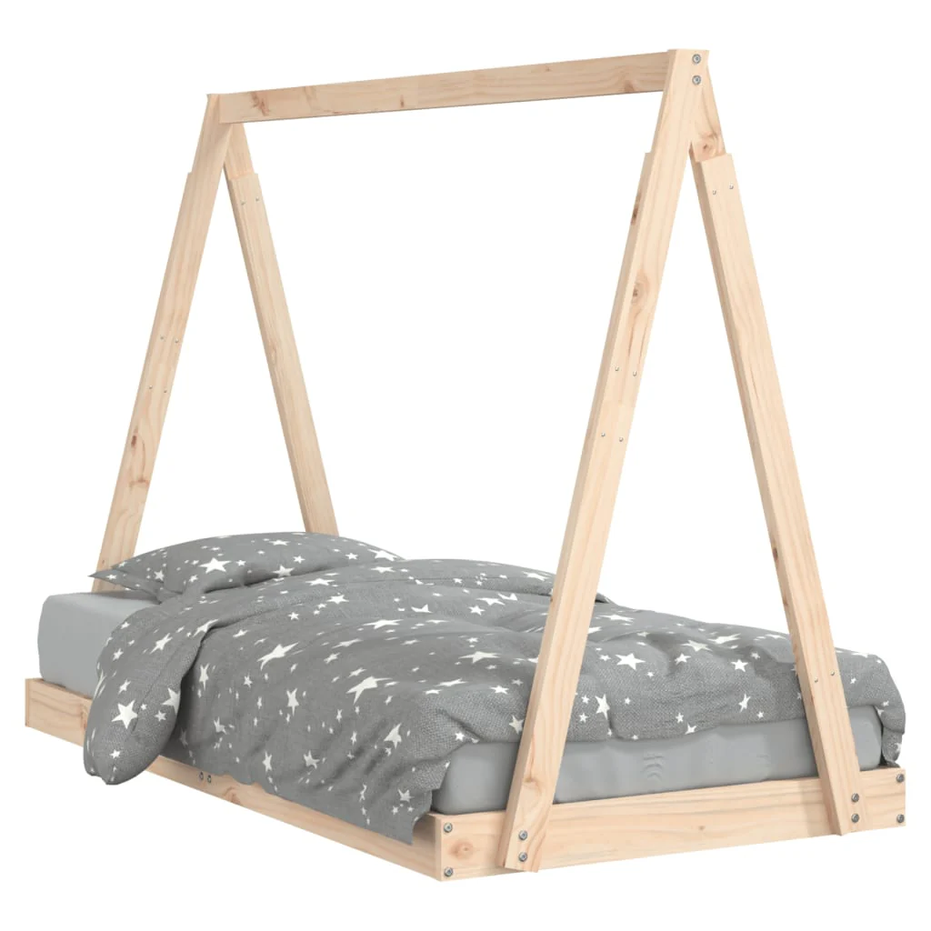 sengeramme til juniorseng 80x160 cm massivt fyrretræ - Image 2