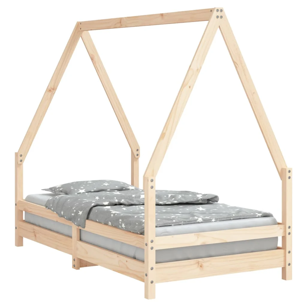 sengeramme til juniorseng 80x160 cm massivt fyrretræ - Image 2