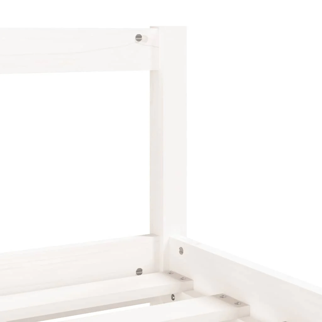 sengeramme til juniorseng 80x160 cm massivt fyrretræ hvid - Image 7