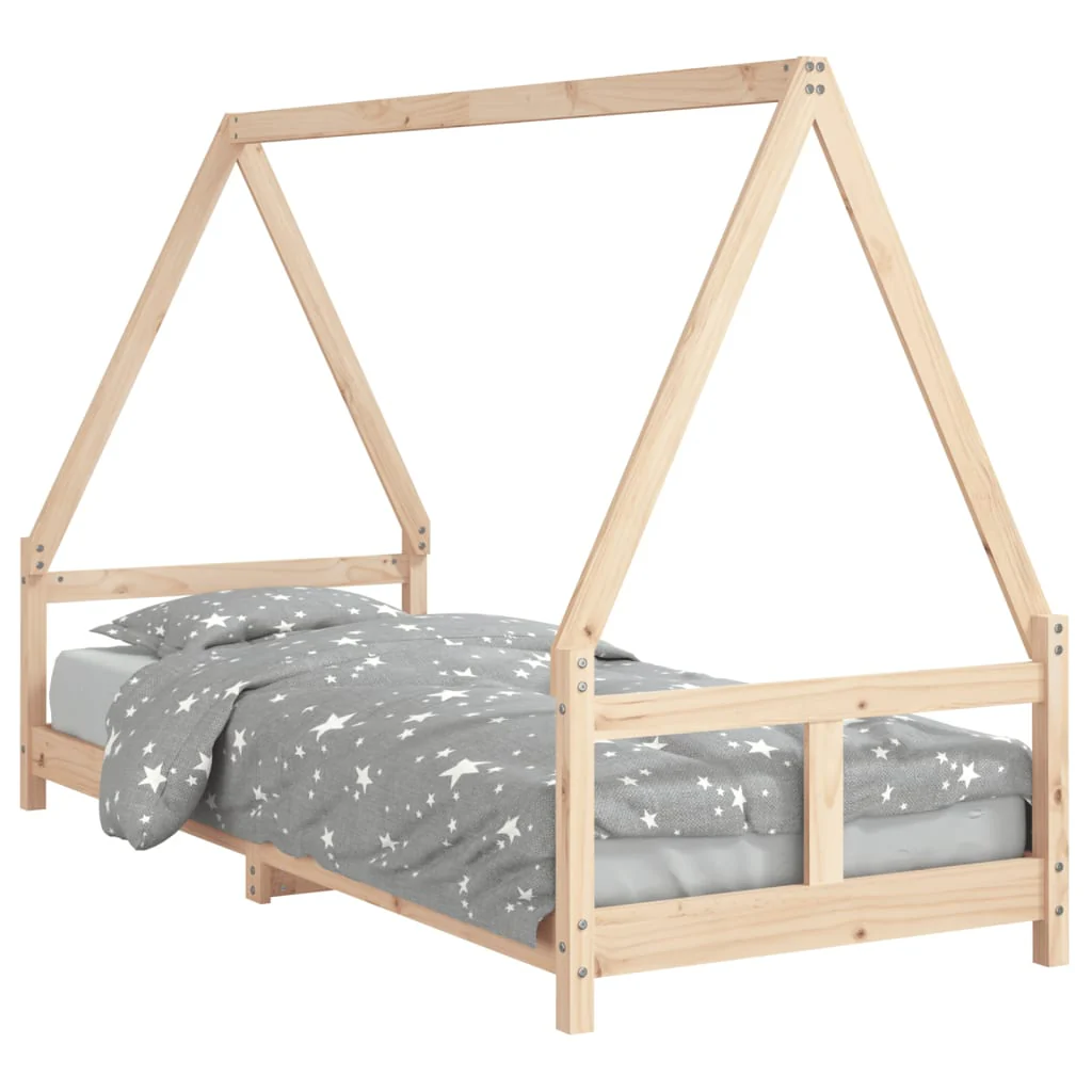 sengeramme til juniorseng 80x200 cm massivt fyrretræ - Image 2