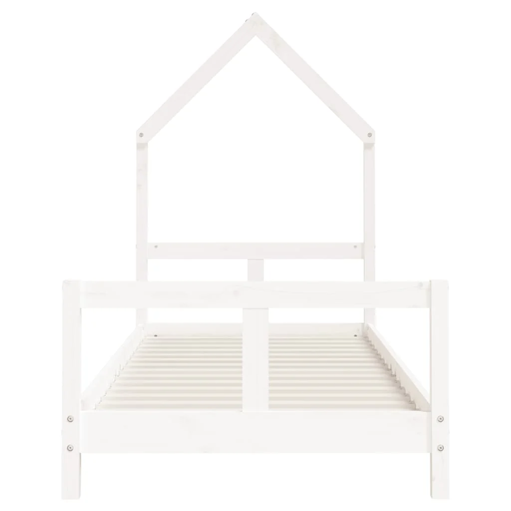 sengeramme til juniorseng 80x200 cm massivt fyrretræ hvid - Image 4
