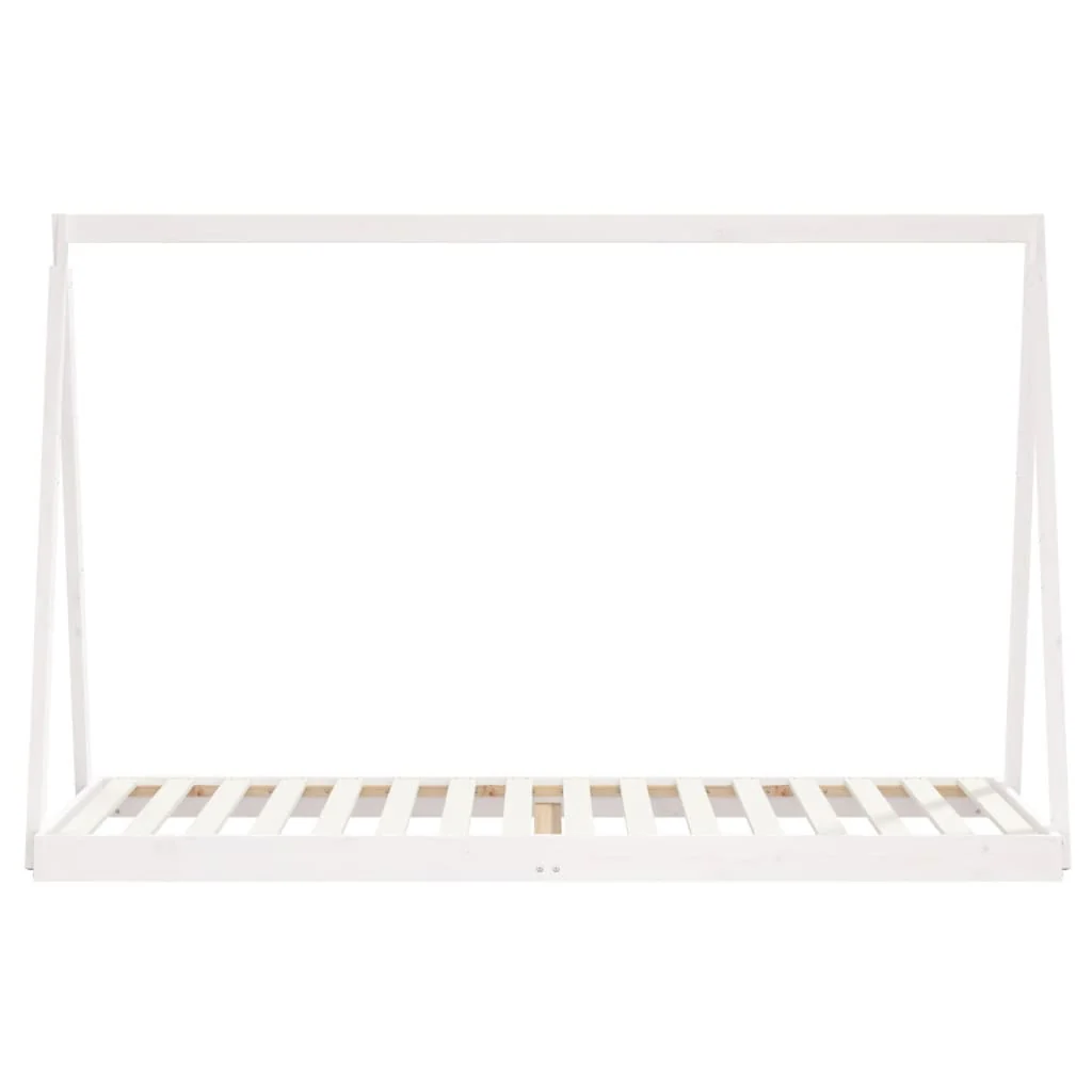 sengeramme til juniorseng 80x200 cm massivt fyrretræ hvid - Image 4