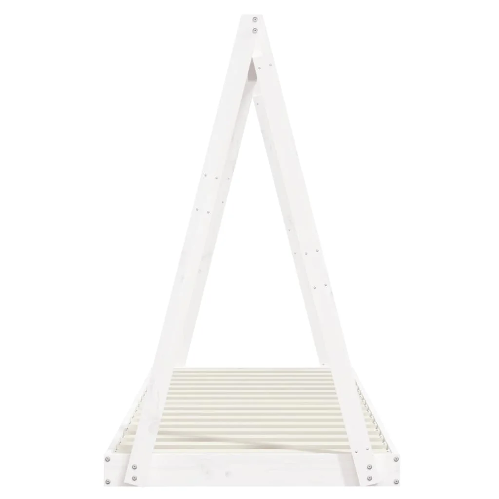 sengeramme til juniorseng 80x200 cm massivt fyrretræ hvid - Image 5