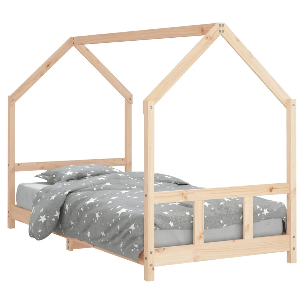 sengeramme til juniorseng 90x190 cm massivt fyrretræ - Image 2
