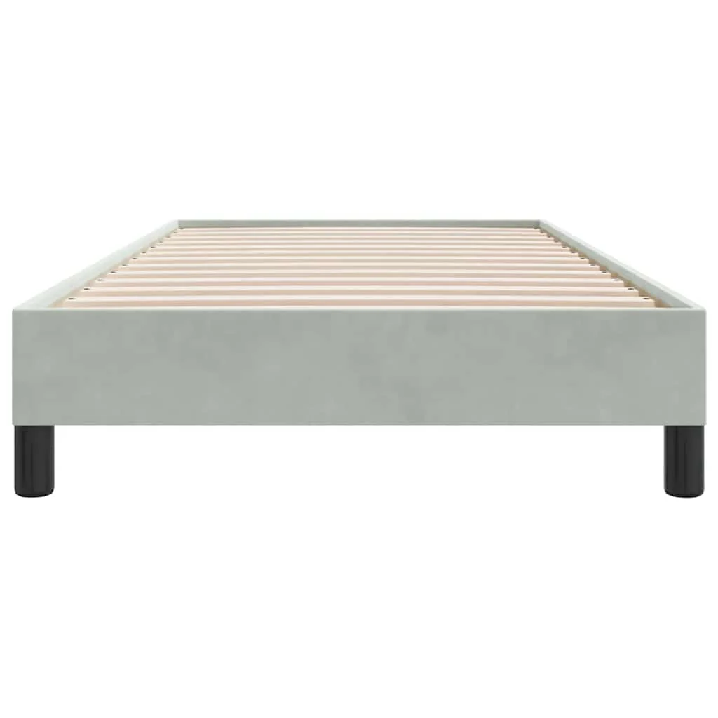 sengeramme uden madras 100x200 cm fløjl lysegrå - Image 5