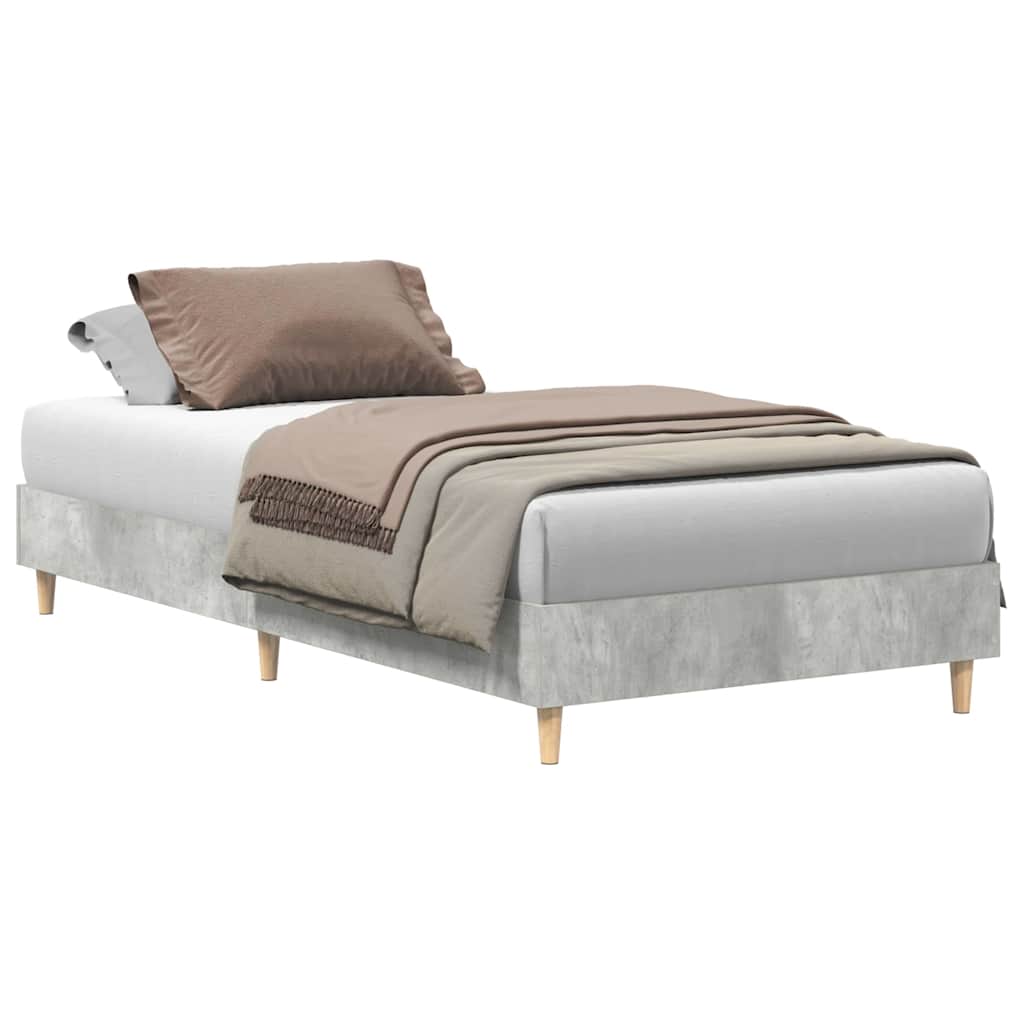 sengeramme uden madras 100x200 cm konstrueret træ betongrå - Image 2