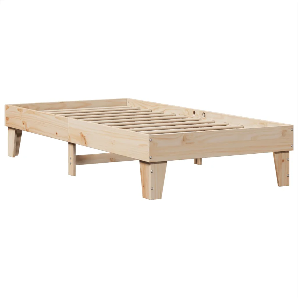sengeramme uden madras 100x200 cm massivt fyrretræ - Image 3