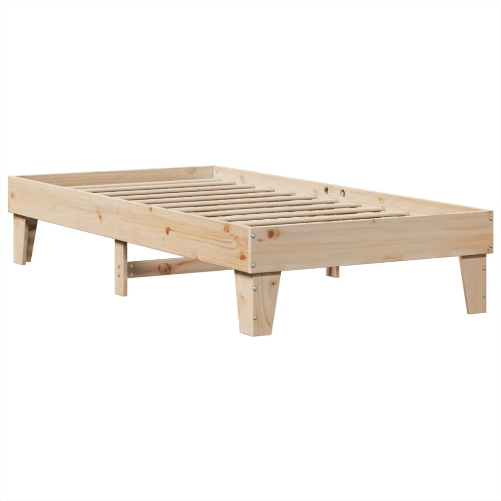 sengeramme uden madras 100x200 cm massivt fyrretræ - Image 6