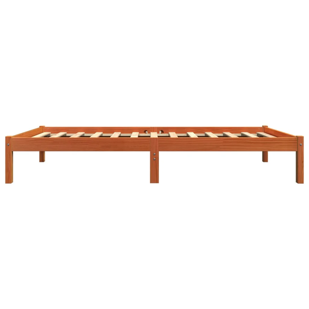 sengeramme uden madras 100x200 cm massivt fyrretræ gyldenbrun - Image 5