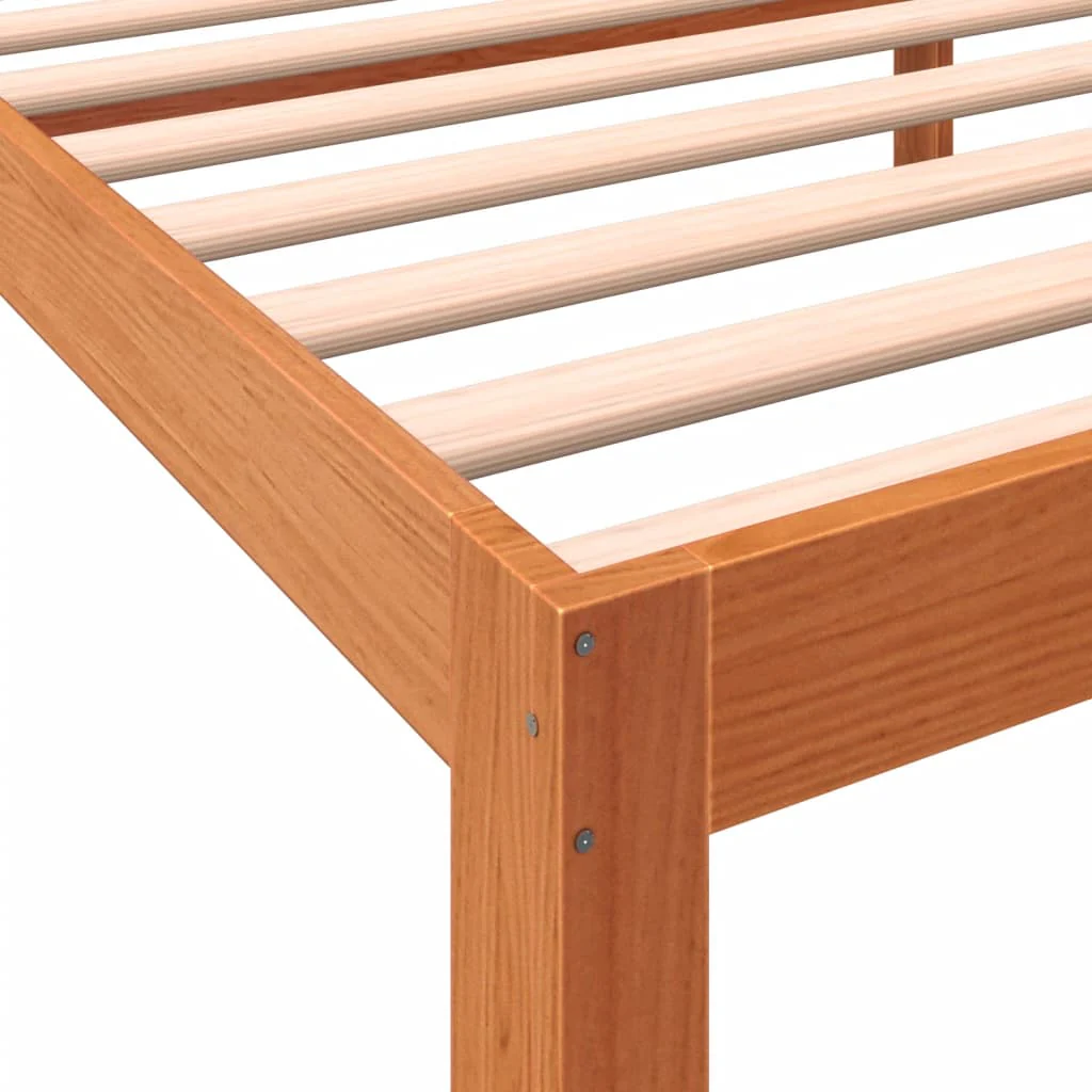 sengeramme uden madras 100x200 cm massivt fyrretræ gyldenbrun - Image 7