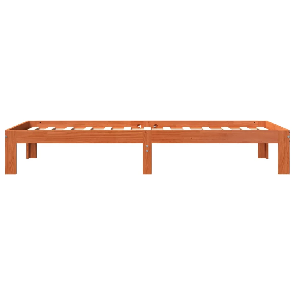sengeramme uden madras 100x200 cm massivt fyrretræ gyldenbrun - Image 5