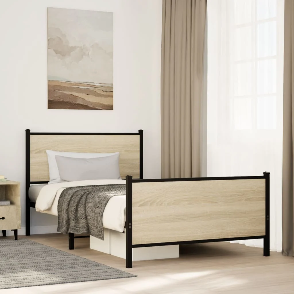 sengeramme uden madras 100x200 cm metal sonoma-eg