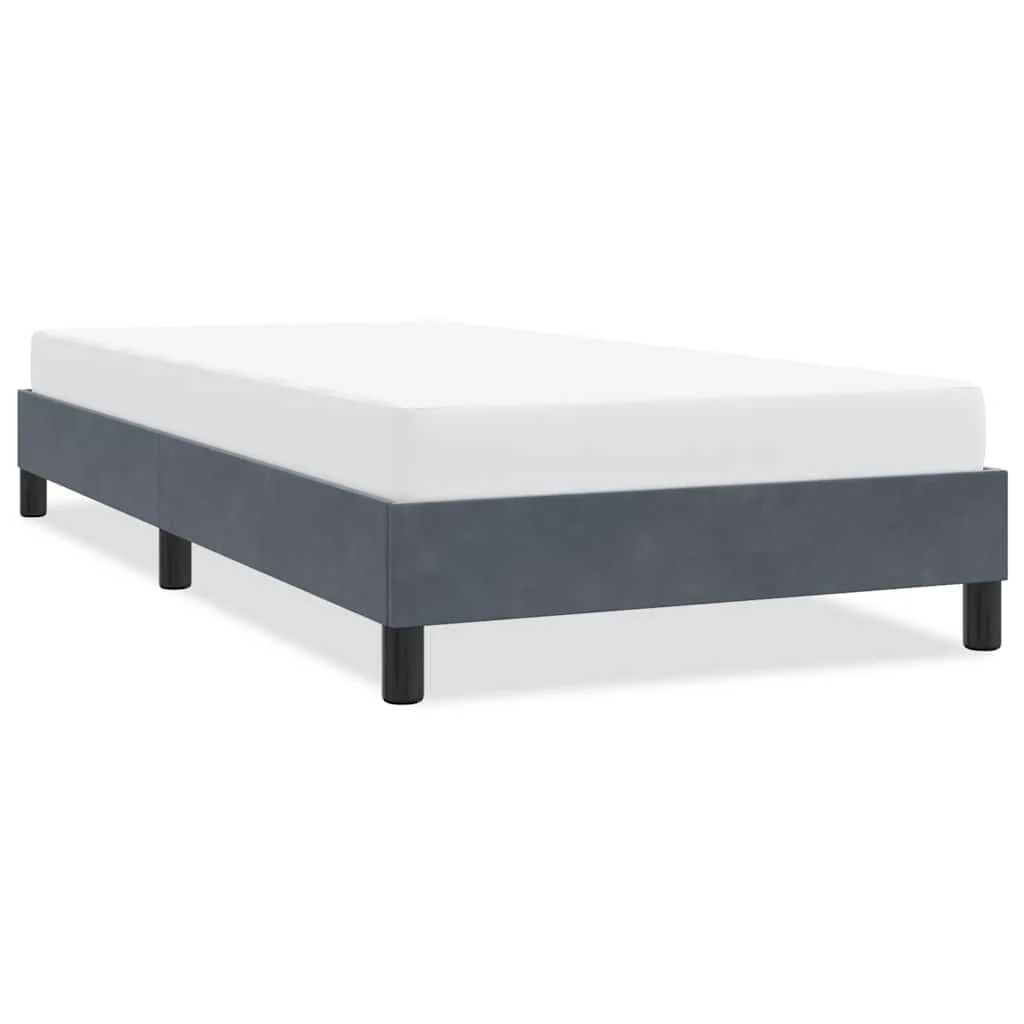 sengeramme uden madras 100x220 cm fløjl mørkegrå