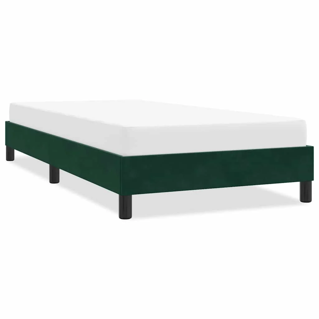 sengeramme uden madras 100x220 cm fløjl mørkegrøn