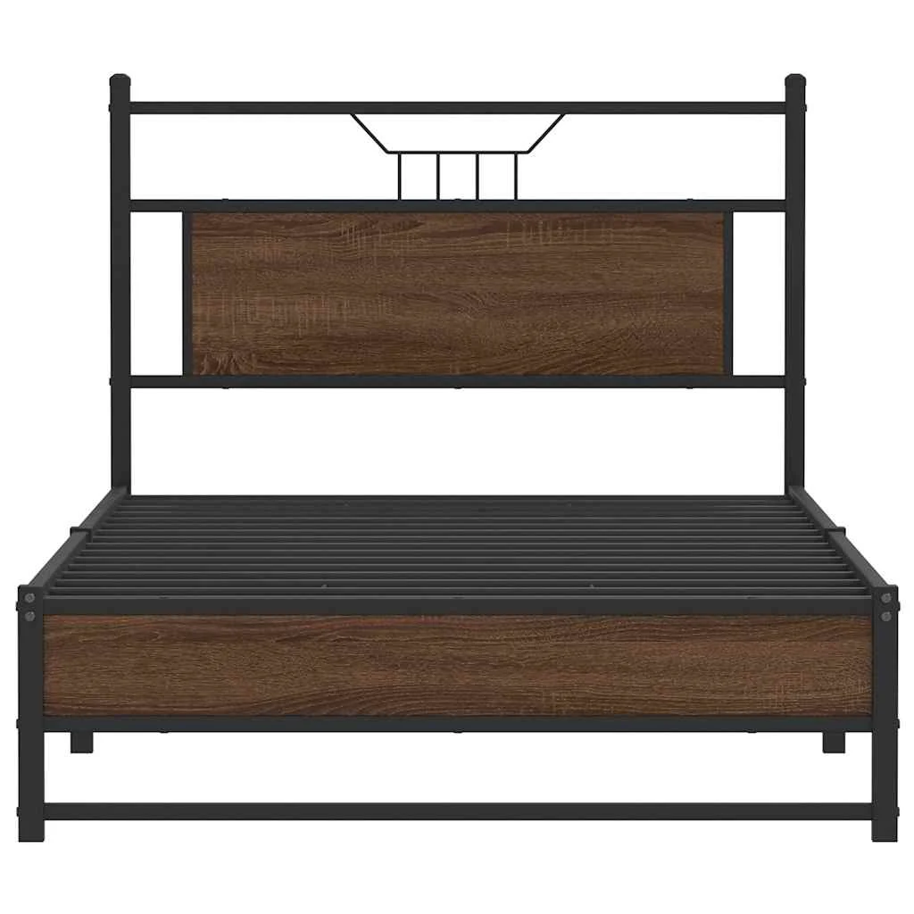 sengeramme uden madras 107x203 cm konstrueret træ brunt eg - Image 6