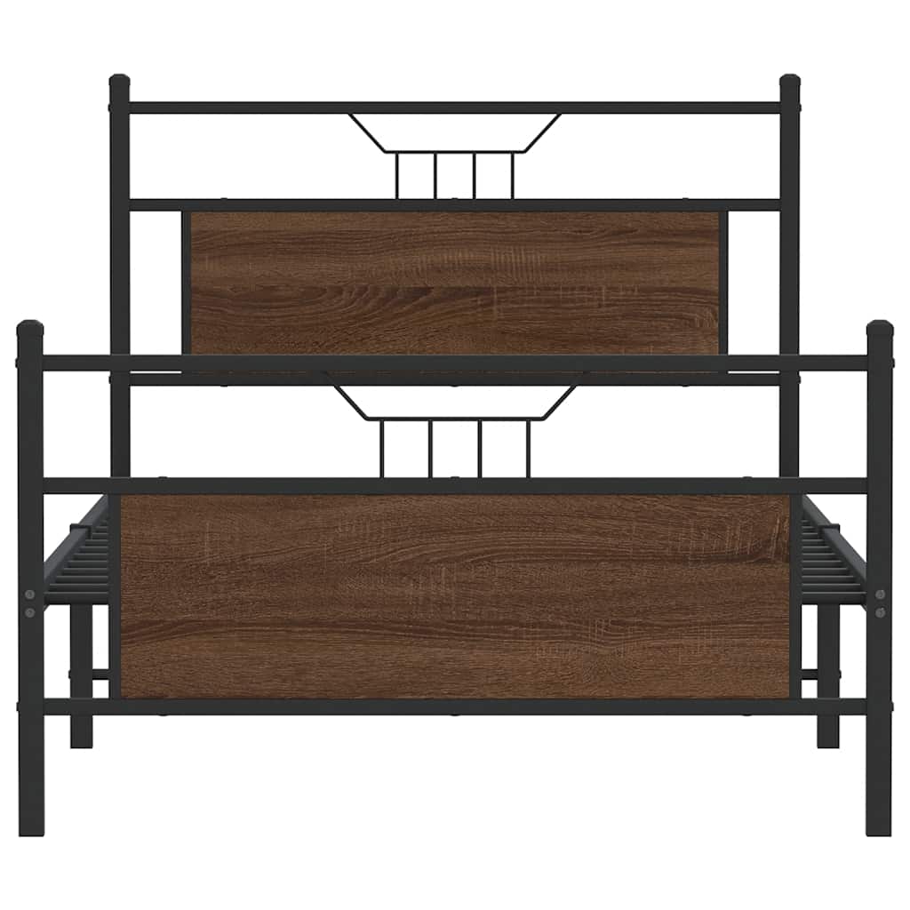 sengeramme uden madras 107x203 cm konstrueret træ brunt eg - Image 6