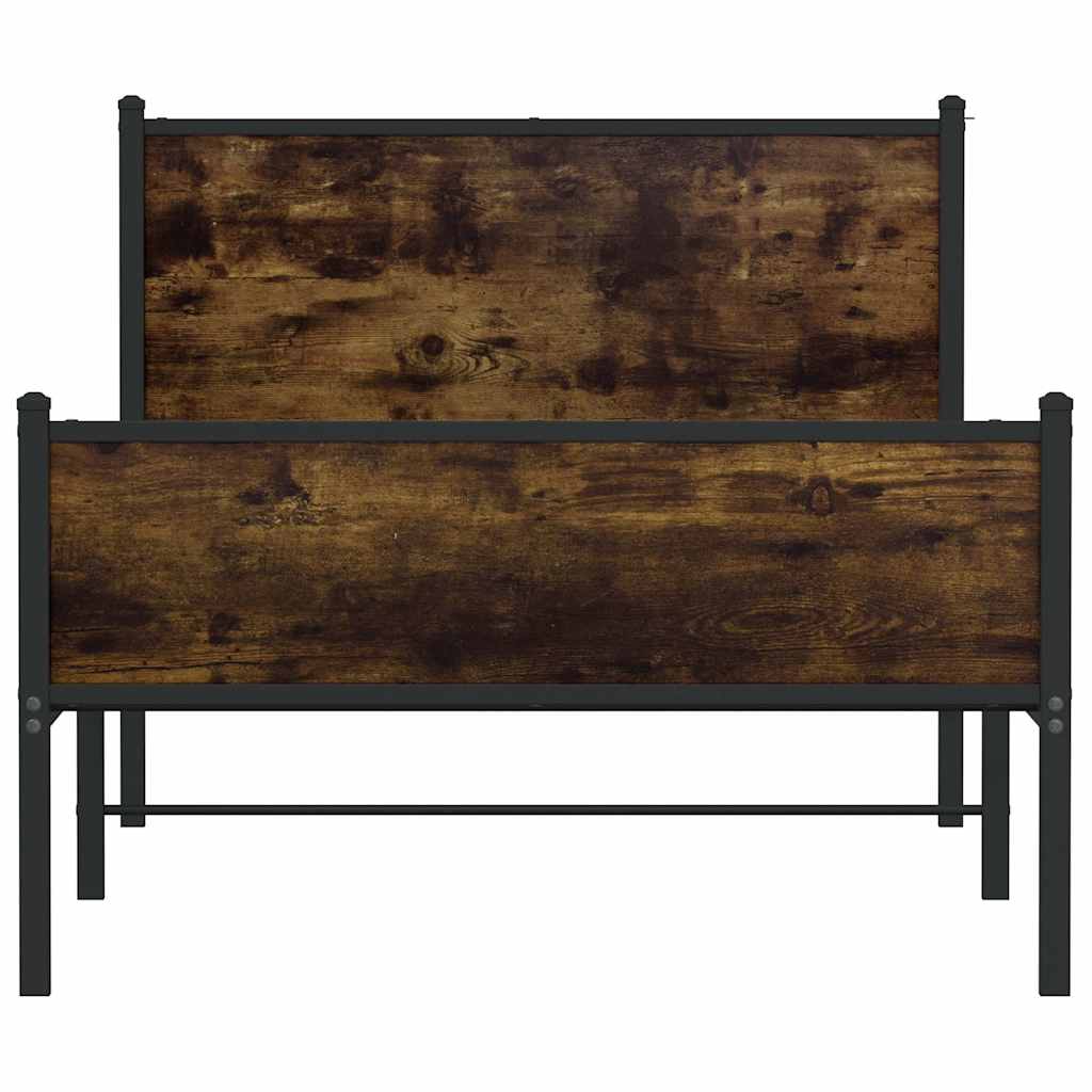 sengeramme uden madras 107x203 cm metal røget egetræsfarve - Image 5