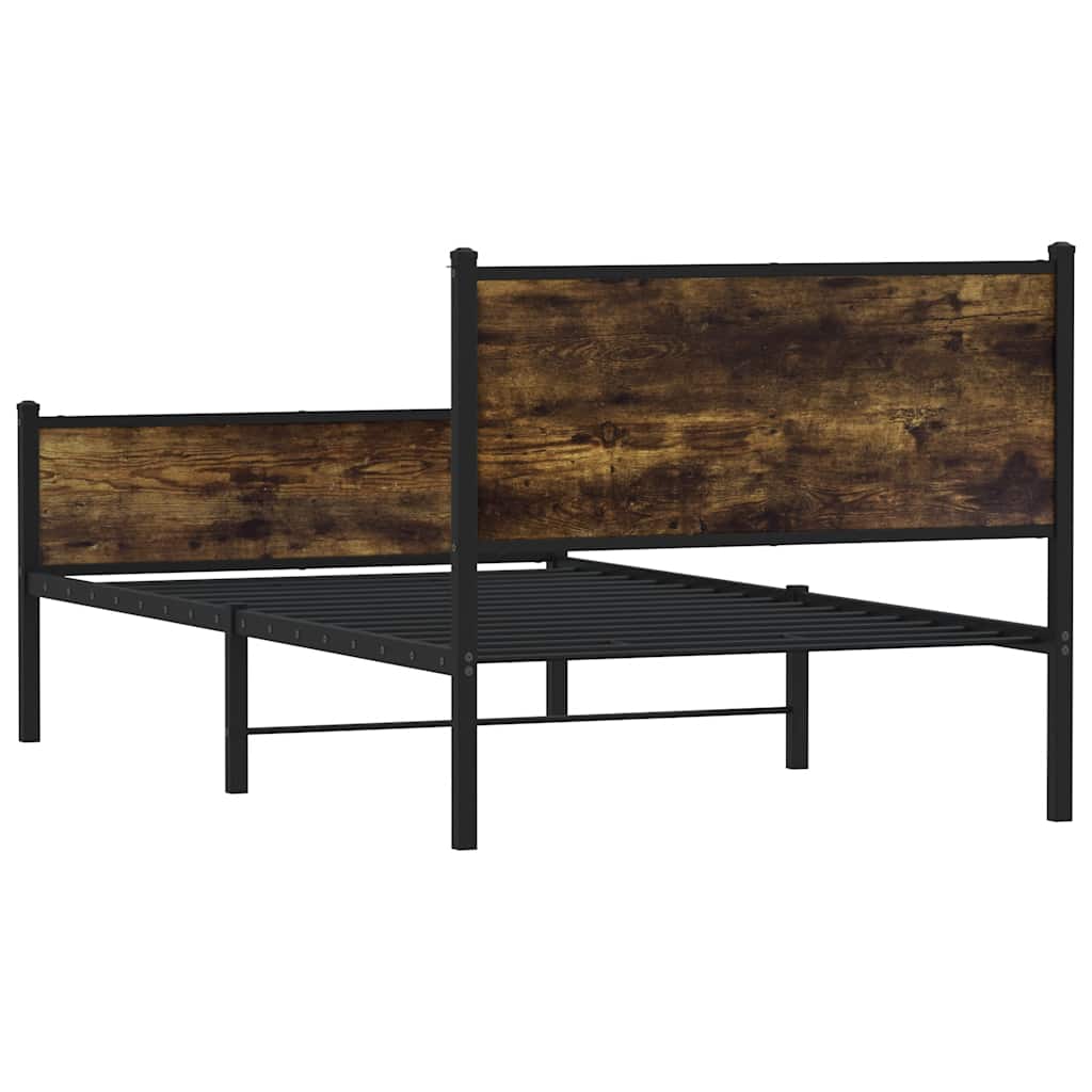 sengeramme uden madras 107x203 cm metal røget egetræsfarve - Image 7