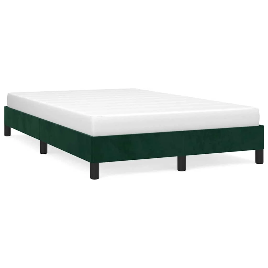 sengeramme uden madras 120x190 cm fløjl mørkegrøn - Image 2
