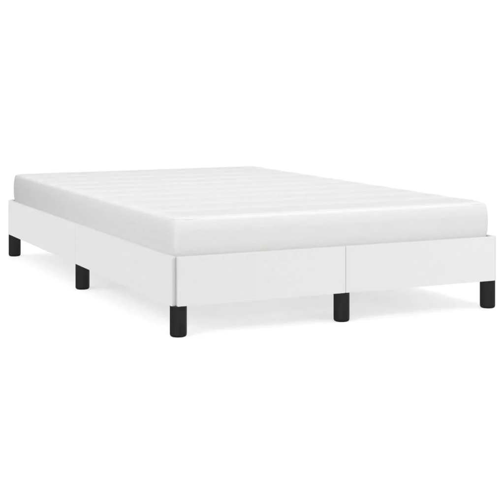 sengeramme uden madras 120x190 cm kunstlæder enkeltseng hvid - Image 2