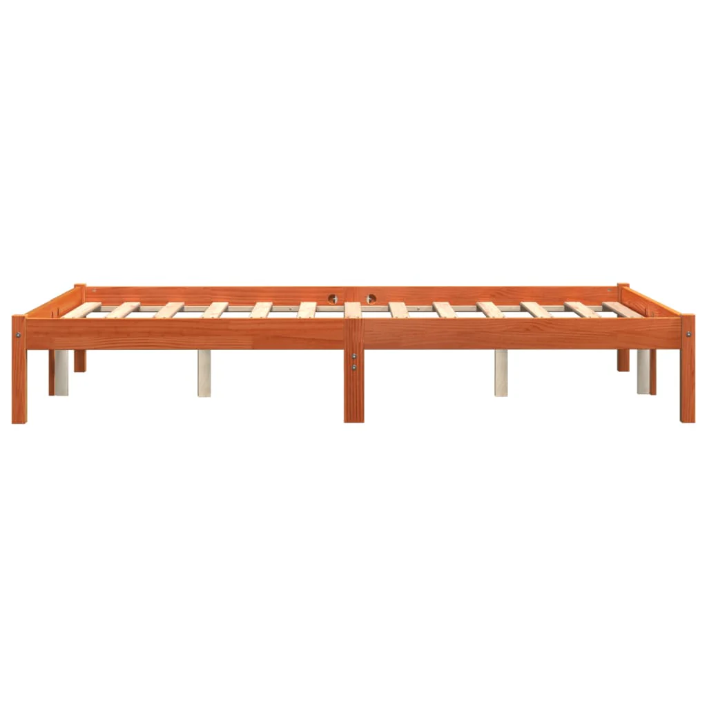 sengeramme uden madras 120x190 cm massivt fyrretræ gyldenbrun - Image 5