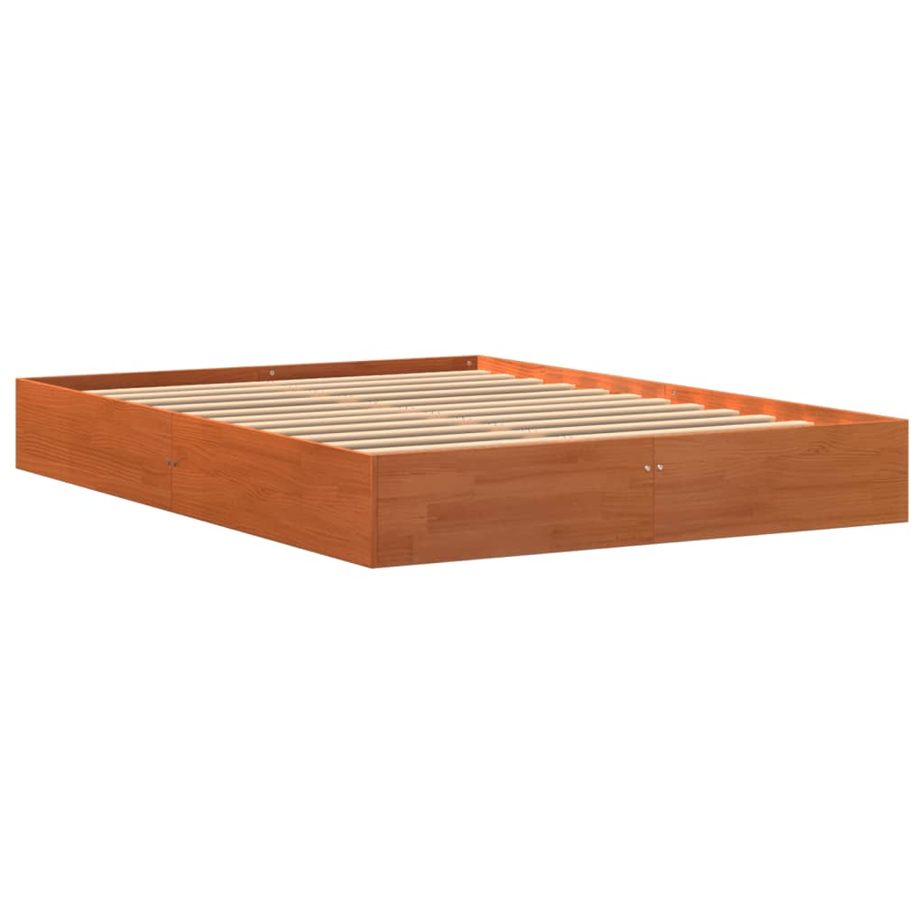sengeramme uden madras 120x190 cm massivt fyrretræ gyldenbrun - Image 3