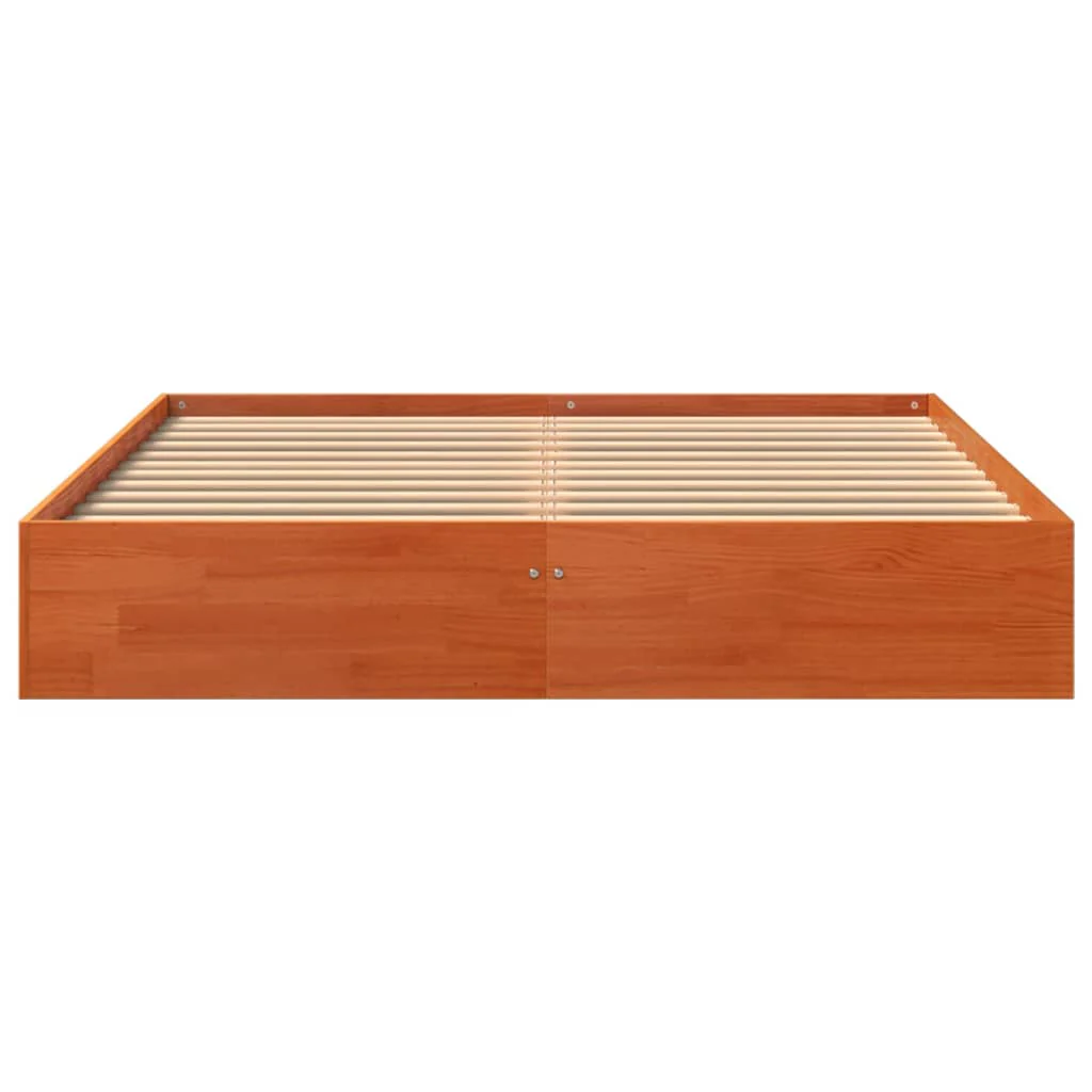 sengeramme uden madras 120x190 cm massivt fyrretræ gyldenbrun - Image 4