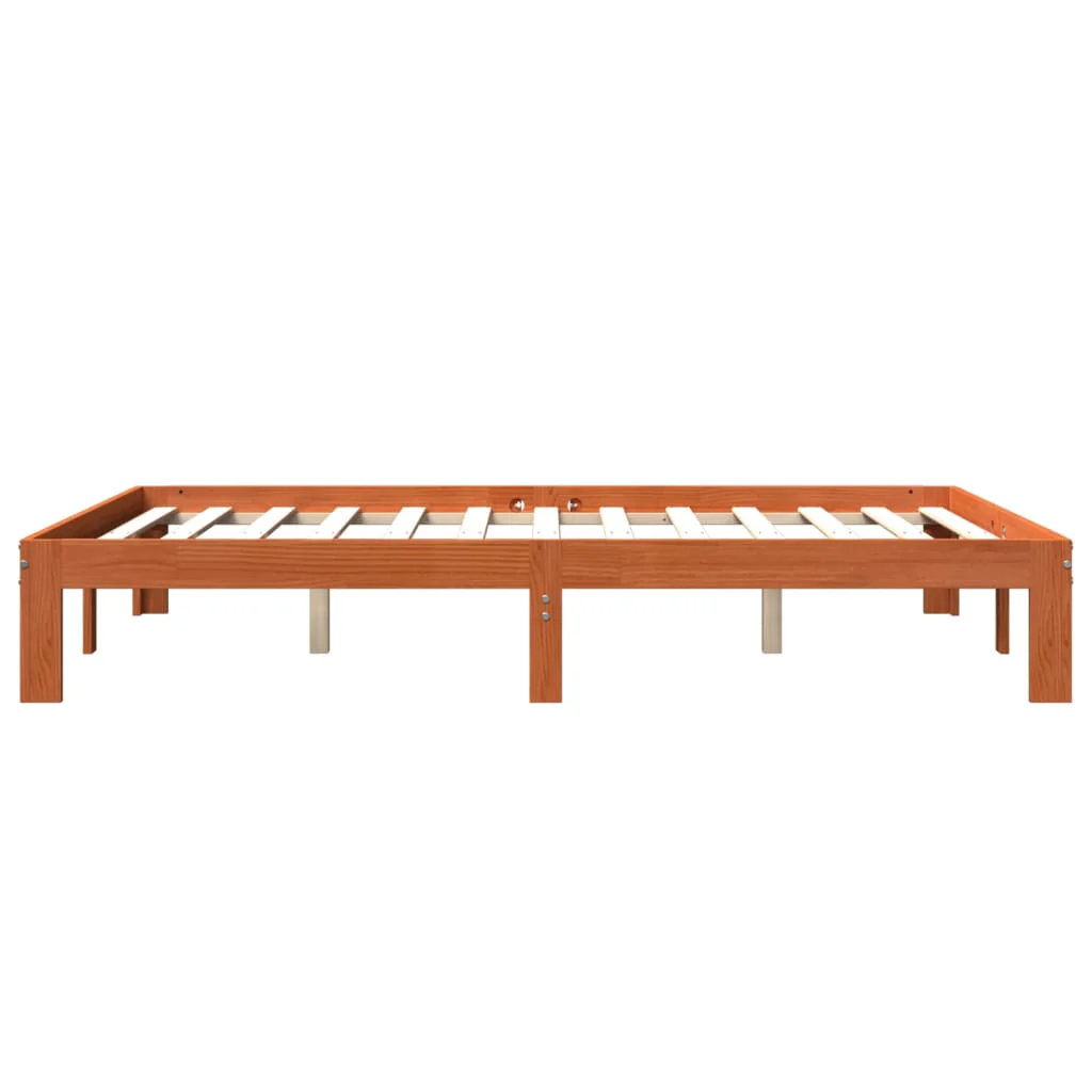 sengeramme uden madras 120x190 cm massivt fyrretræ gyldenbrun - Image 5