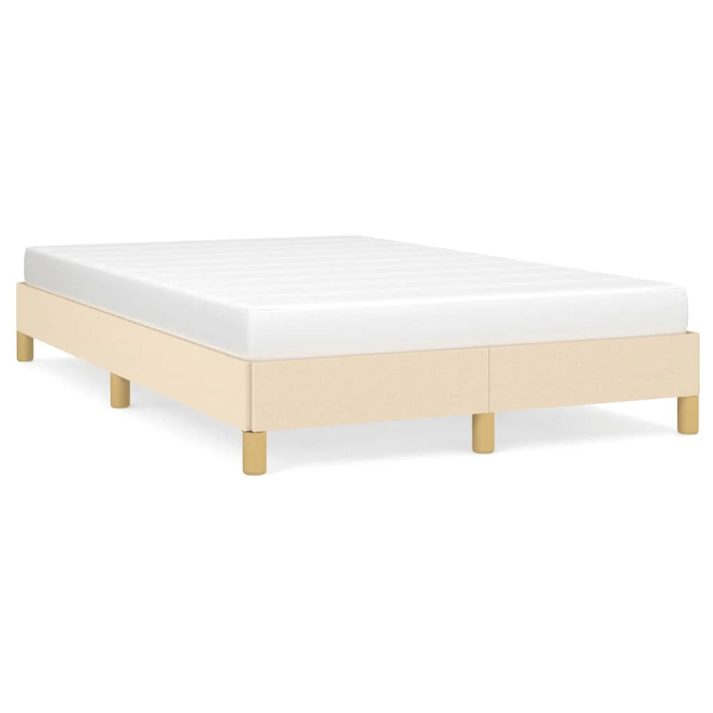 sengeramme uden madras 120x190 cm stof cremefarvet - Image 2