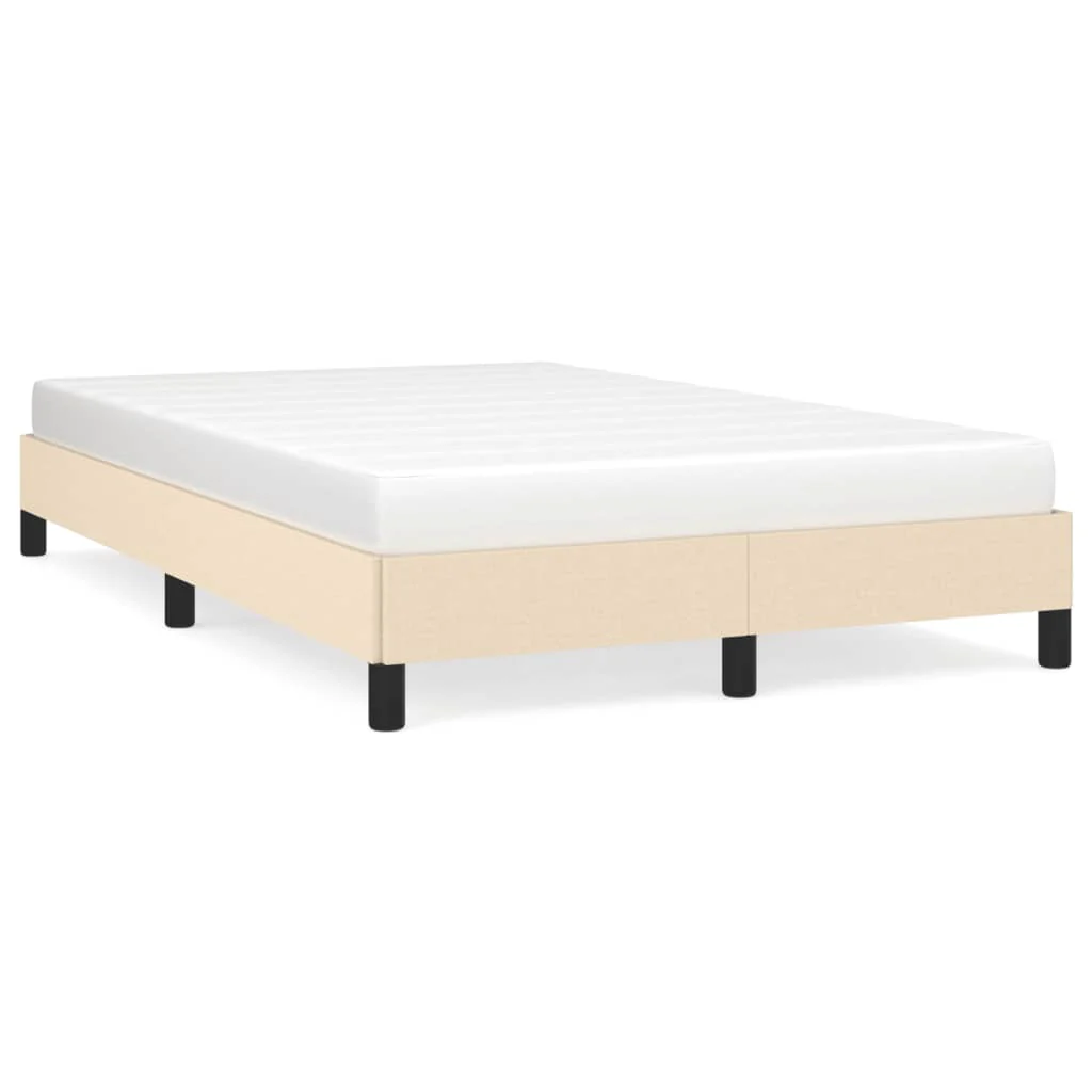 sengeramme uden madras 120x190 cm stof cremefarvet - Image 2