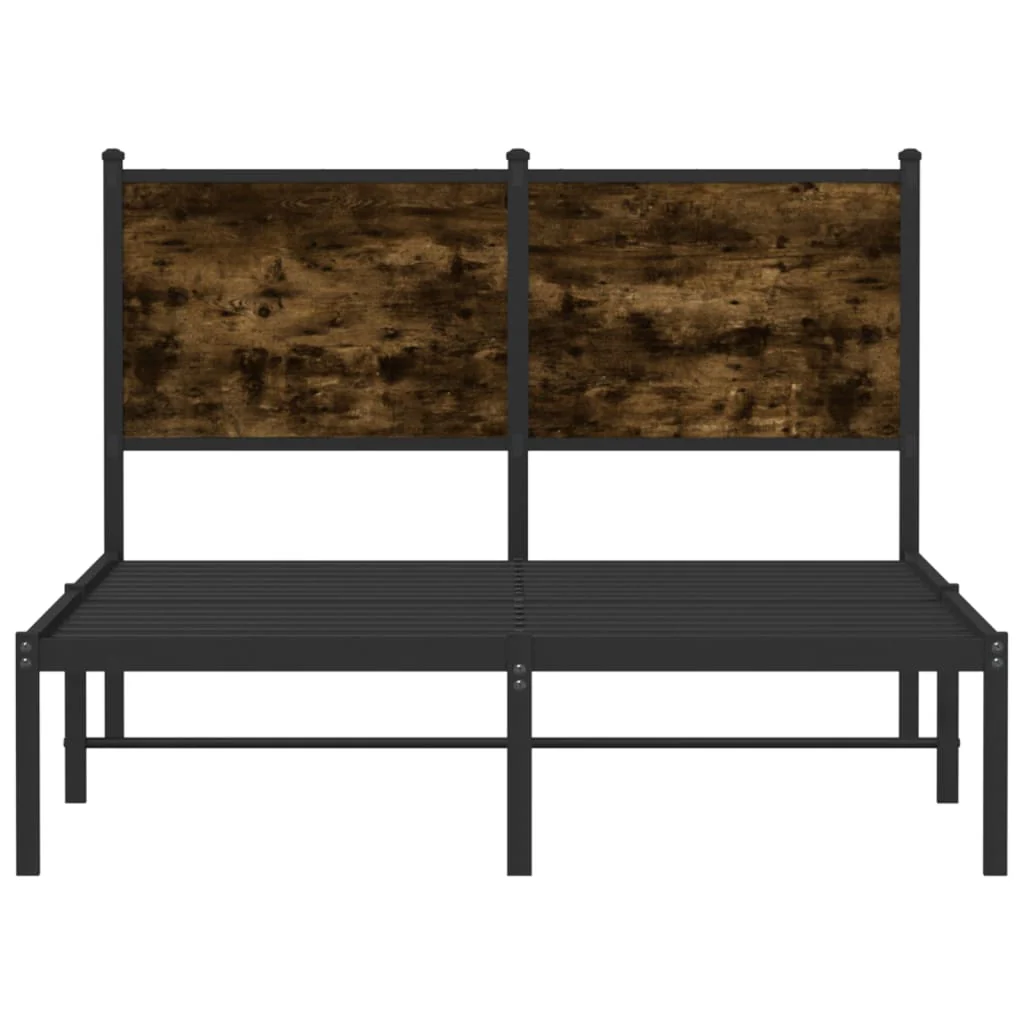 sengeramme uden madras 120x200 cm metal røget egetræsfarve - Image 5