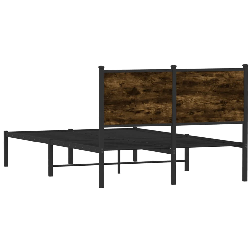 sengeramme uden madras 120x200 cm metal røget egetræsfarve - Image 7