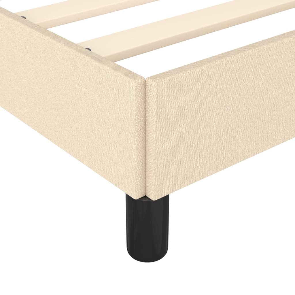sengeramme uden madras 140x190 cm stof cremefarvet - Image 7