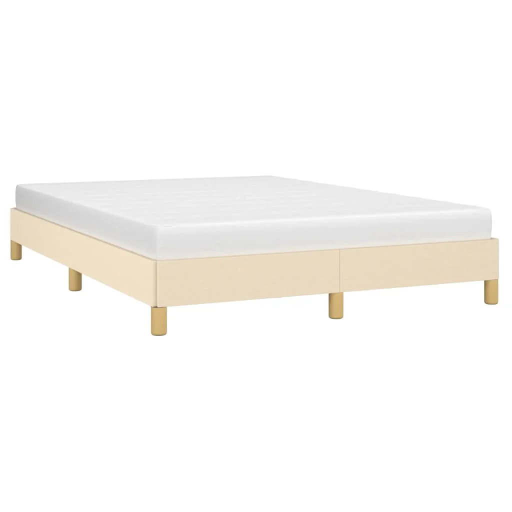 sengeramme uden madras 140x200 cm stof cremefarvet - Image 3