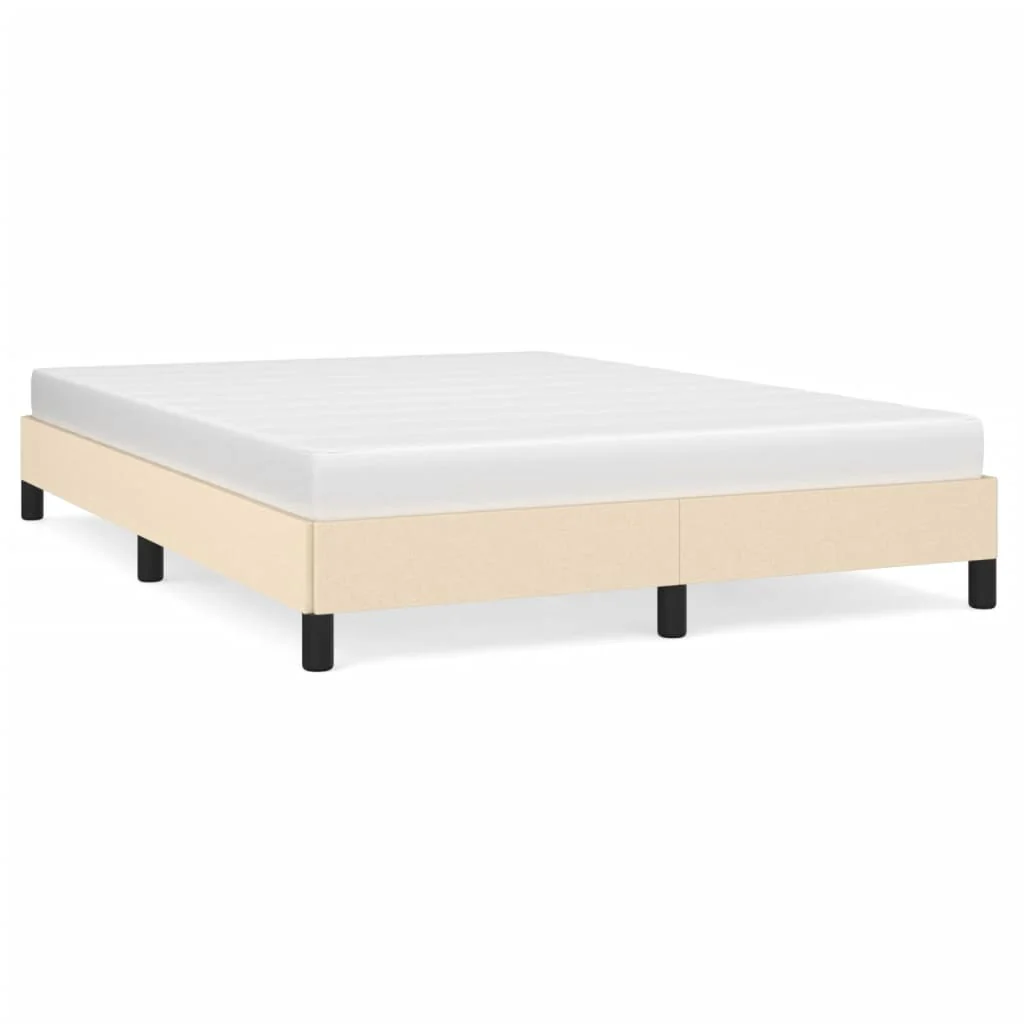 sengeramme uden madras 140x200 cm stof cremefarvet - Image 2