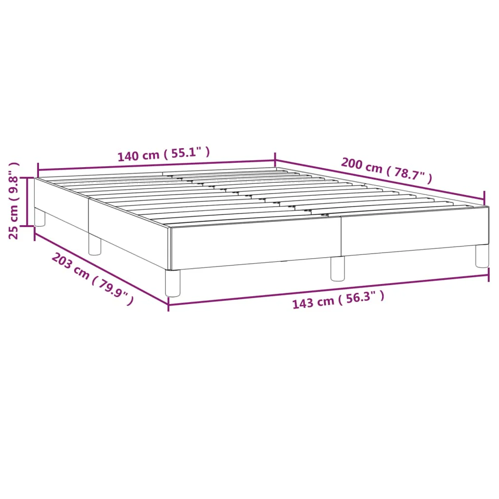 sengeramme uden madras 140x200 cm stof cremefarvet - Image 8